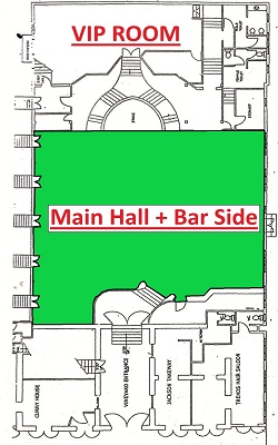 Main Hall + Bar Side (Max 30 tables)